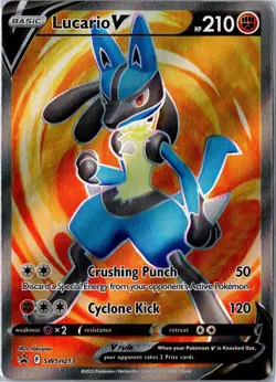 Pokemon Card - Lucario V Promo Holo SWSH213 Sword & Shield Promo Near Mint - Image 1