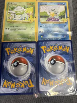 Pokemon TCG Gen 1 Starter Pokemon Bundle Promo Jumbo Cards Squirtle & Bulbasaur - Image 1