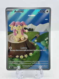 Pokemon TCG Audino 151/086 Rare Black Bolt Illustration Card NM Condition - Image 1