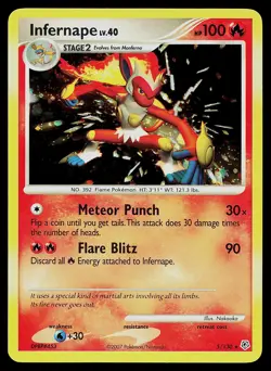 Pokemon Card - Infernape Diamond and Pearl 5/130 Holo Rare - Image 1