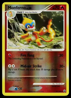 Pokemon Card - Monferno Majestic Dawn 41/100 Uncommon Reverse Holo - Image 1