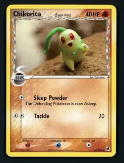Chikorita MP 44/101 - Delta Species Dragon Frontiers 🏝 Pokemon 2006 - Image 1