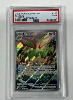 2025 POKEMON PFL EN-PHANTASMAL FLAMES ILLUSTRATION RARE #101 FLYGON PSA 9 - Image 1