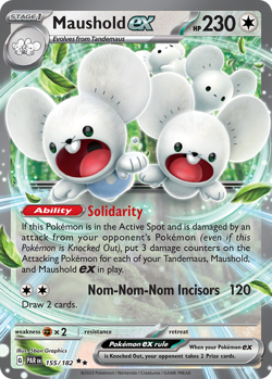 MAUSHOLD EX 155/182 DOUBLE RARE PARADOX RIFT POKEMON NEAR MINT - Image 1