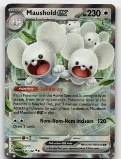 MAUSHOLD EX 155/182 DOUBLE RARE PARADOX RIFT POKEMON NEAR MINT - Image 2