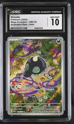 Shroodle *CGC 10* Illustration Rare *Mega Evolution* #149 *2025* Pokemon - Image 1