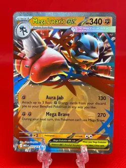 Pokemon TCG Mega Lucario EX 077/132 S&V Mega Evolution Double Rare 2025 NM - Image 1