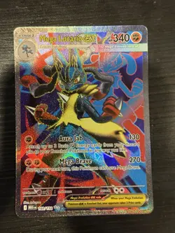 Pokemon Mega Lucario EX 160/132 Me01: Mega Evolution Ultra Rare Holo NM - Image 1