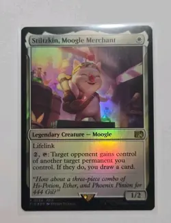 MTG Magic The Gathering Stiltzkin, Moogle Merchant Foil FIN Rare Final Fantasy - Image 1