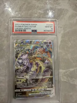 2023 Pokemon SWSH Mewtwo VSTAR GG44/GG70 Crown Zenith PSA 10 - Image 1