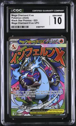 2025 Pokemon Mega Charizard X Ex Black Star Promos 023 CGC GEM MINT 10 - Image 1