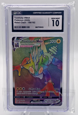 2020 POKEMON SWORD & SHIELD REBEL CLASH SECRET FULL ART/TOXTRICITY VMAX PSA 10 - Image 1