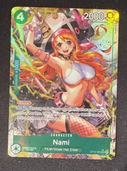 One Piece TCG Nami OP14-031 Alt Art SR The Azure Sea’s Seven English OP14 TCG - Image 1