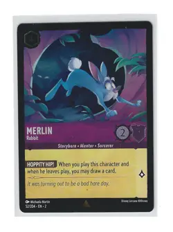 Merlin - Rabbit #52/204 Disney Lorcana: Rise of the Floodborn Rare FOIL NM - Image 1