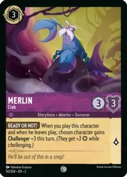 1x Merlin - Crab - 50/204 - Common - Cold Foil NM-Mint Disney Lorcana: Rise of t - Image 1