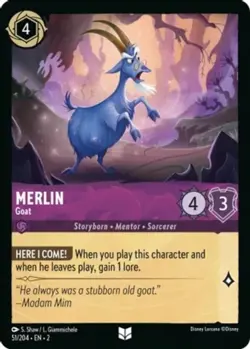 1x Merlin - Goat - 51/204 - Uncommon - Cold Foil NM-Mint Disney Lorcana: Rise of - Image 1