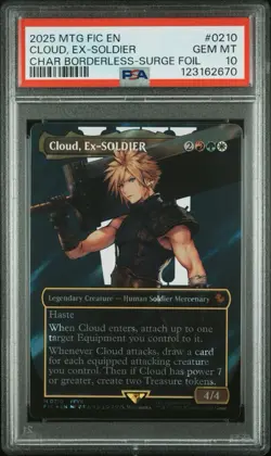 PSA 10 MTG FINAL FANTASY COMMANDER SURGE FOIL #0210 CLOUD, EX-SOLDIER 2025 - Image 1