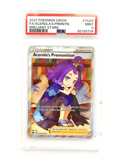 2022 POKEMON GRADED CARD SWSH BRILLIANT STARS #TG24 ACEROLA'S PREMONITION PSA 9 - Image 1