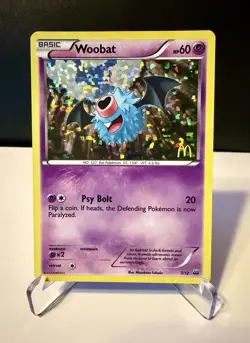 Woobat 7/12 McDonald’s Promo Holo Pokemon TCG 2012 NM - Image 1