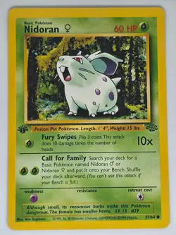 Nidoran F 57/64 1st Edition C Pokemon Jungle NM - Image 1