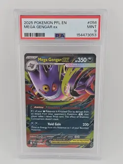Pokemon Mega Gengar EX 056/094: Phantasmal Flames Holo, PSA 9 Mint - Image 1