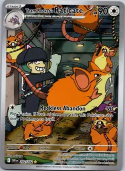 TEAM ROCKET'S RATICATE 202/182 DRI Illustration Rare NM/M Pokemon - Image 1