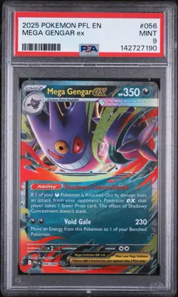 MEGA GENGAR EX ~ 2025 POKEMON PHANTASMAL FLAMES PFL ENGLISH #056 ~ PSA 9 (MINT) - Image 1