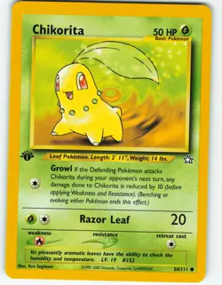 Chikorita - 1st Edition - 54/111 Neo Genesis - Pokemon TCG - 2000 - Image 1