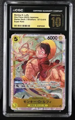 CGC 10 Pristine One Piece Monkey D Luffy ST13-015 Super Rare Japanese - Image 1