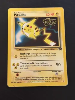 Pikachu 4 Black Star Promo Kids WB First Movie 1999 Pokemon HP Wizards - Image 1