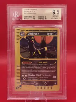 2003 Pokemon Umbreon Reverse Holo Foil Aquapolis 41/147 BGS 9.5 Pop 2! - Image 1