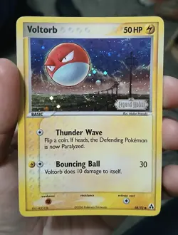 Voltorb 68/92 Pokemon EX Legend Maker Stamped Reverse Holo Swirl 2006 - LP - Image 4