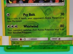 Pokemon Butterfree Reverse Holo 3/149 Near Mint Sun & Moon Rare - Image 3