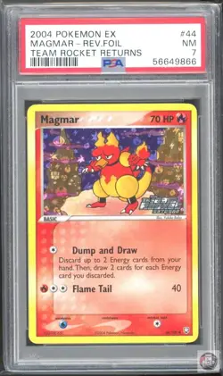 Magmar Reverse Holo 44/109 Team Rocket Returns Pokemon PSA 7 - Image 1