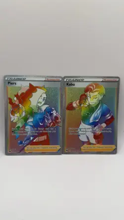 Pokemon TCG Piers Rainbow Champion's Path 78/73 Kabu 77/33 Secret Rare Trainers - Image 1