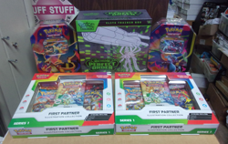 POKEMON (2) FIRST PARTNER BOXES + (2) CHARIZARD TINS + PERFECT ETB - Image 1