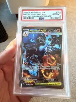2025 POKEMON PHANTASMAL FLAMES SPECIAL ILLUSTRATION MEGA CHARIZARD X EX PSA 10 - Image 1