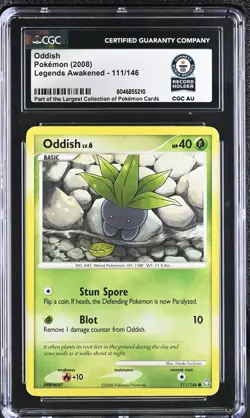 Pokemon CGC World Record Breaks - 2008 Legends Awakened Oddish #111 (1 of 1) - Image 1