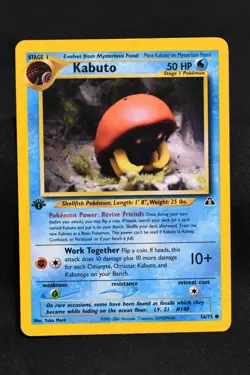 Kabuto 1st Edition 56/75 HP Neo Discovery Regular Common Pokemon TCG - Image 1