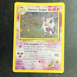 Wizards of the Coast Pokemon Sabrina's Gengar Holo Rare 80HP Gym Challenge 14/1… - Image 1