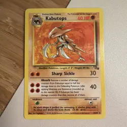 LP Pokemon TCG Kabutops 24/62 Fossil Set Non Holo Rare Unlimited WOTC 1999 LP - Image 1