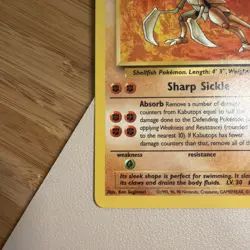 LP Pokemon TCG Kabutops 24/62 Fossil Set Non Holo Rare Unlimited WOTC 1999 LP - Image 2