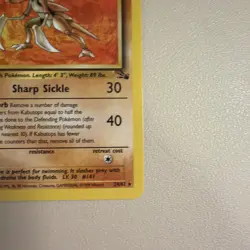 LP Pokemon TCG Kabutops 24/62 Fossil Set Non Holo Rare Unlimited WOTC 1999 LP - Image 3