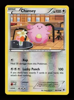 Chansey 80/119 Rervese Holo Common XY - Phantom Forces Pokemon Card - Image 1