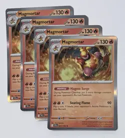Pokemon TCG Magmortar Play-Set 4x Scarlet & Violet Journey Together #21 Holo 4x - Image 1