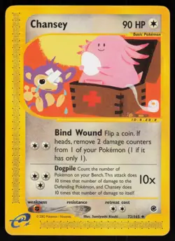 E-Reader Chansey 072/165 Expedition Sumiyoshi Kizuki Pokemon TCG Card - Image 1
