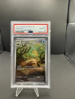 Omanyte Scarlet & Violet 151 Illustration Rare Holo PSA 10 180/165 2023 Pokemon - Image 1