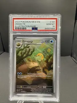 Omanyte Scarlet & Violet 151 Illustration Rare Holo PSA 10 180/165 2023 Pokemon - Image 2