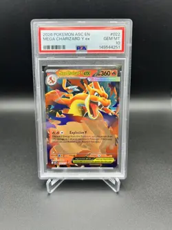 2026 POKEMON ASC EN-ASCENDED HEROES #022 MEGA CHARIZARD Y EX PSA 10 - Image 1
