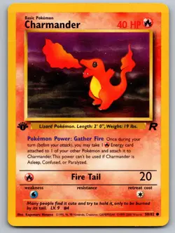Charmander 50/82 Common Team Rocket Pokemon 1st Edition Moderately Played - Image 1